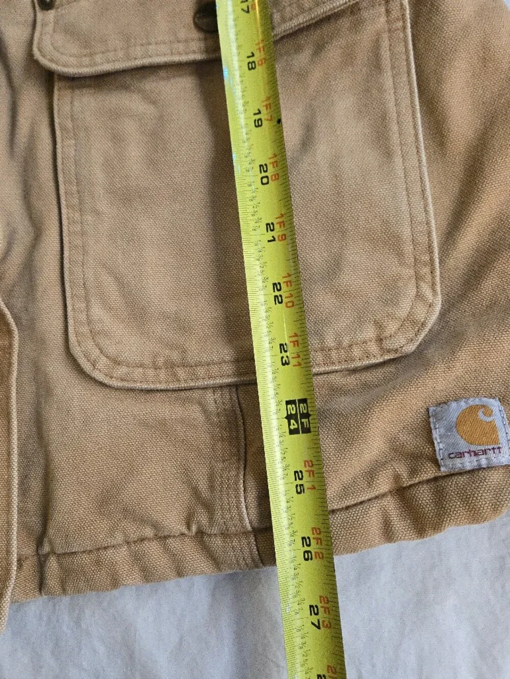 Carhartt Vintage Style Tan Canvas Sherpa Collar Field Jacket MKY - Picture 11 of 16